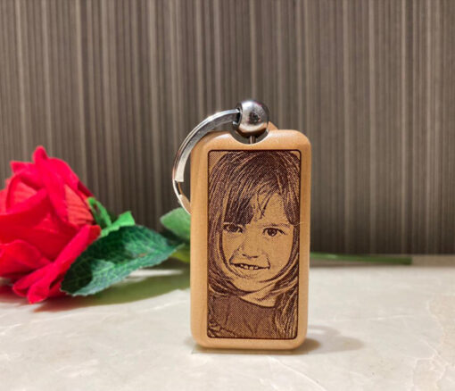 Personalised Wooden Keychain With Photo - Personalised gift from Giftbag in Dubai, UAE