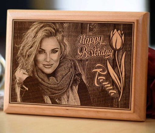 Wooden Photo Plaque Small - Personalised gift from Giftbag in Dubai, UAE