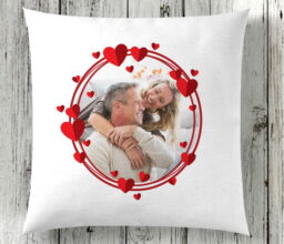 Personalised Circle Hearts Cushion