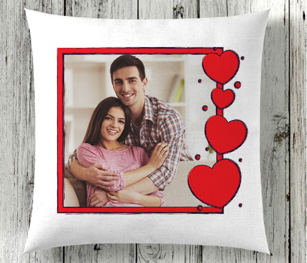 Personalised Square Hearts Cushion