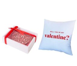 Valentine Cushion and Heart Chocolate Bar