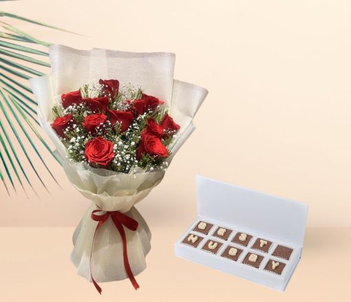 Best Hubby Chocolates with Roses - Combo gift from Giftbag in Dubai, UAE