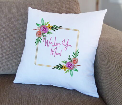 We Love Mom Floral Cushion - Personalised gift from Giftbag in Dubai, UAE