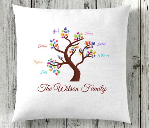 Family Tree Personalised Names Cushion in Dubai