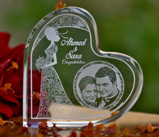 Anniversary Plaque acrylic Heart shape - Personalised gift from Giftbag in Dubai, UAE