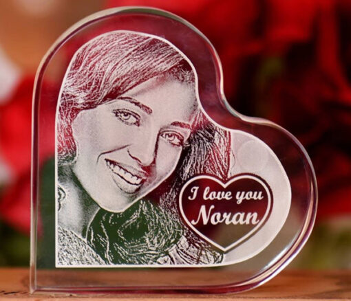 Personalised heart shaped acrylic plaque - Personalised gift from Giftbag in Dubai, UAE