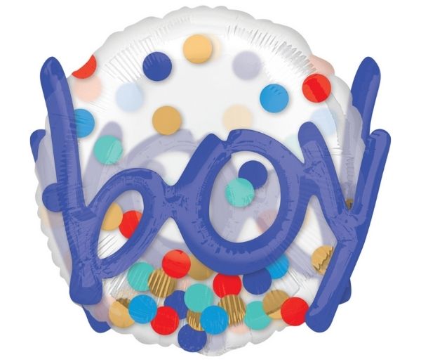 It's A Boy Confetti Dots See-Thru Multi-Balloon 91cm