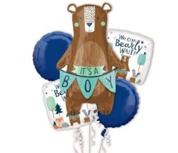 We Can Bearly Wait It's A Boy Balloon Bouquet 5pcs