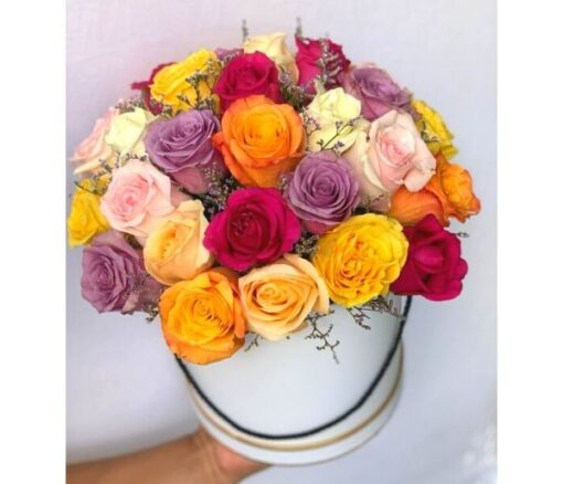 Rainbow Roses Box - Flowers gift from Giftbag in Dubai, UAE
