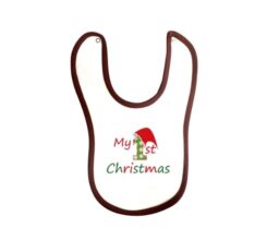 My 1st Christmas - Bib brown 6-12M