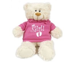 It's A Girl! - Cream Bear pink 38cm