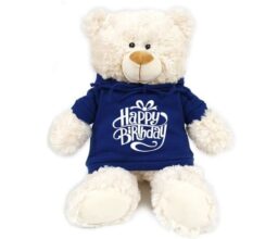 Happy Birthday - Cream Bear blue 38cm