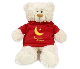 Ramadan Kareem - Cream Bear red 38cm