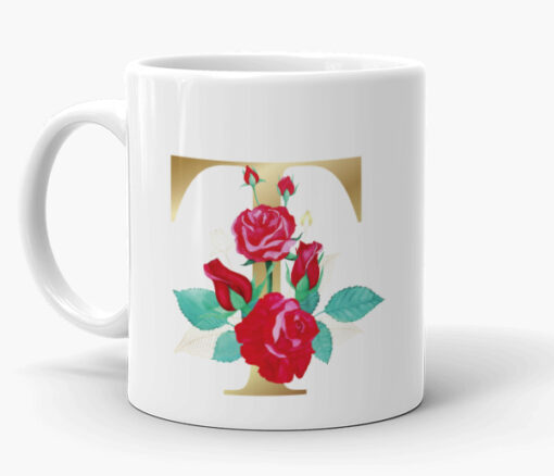 2 Floral Initials Personalised Mug in Dubai