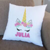 Unicorn Personalised Name Cushion