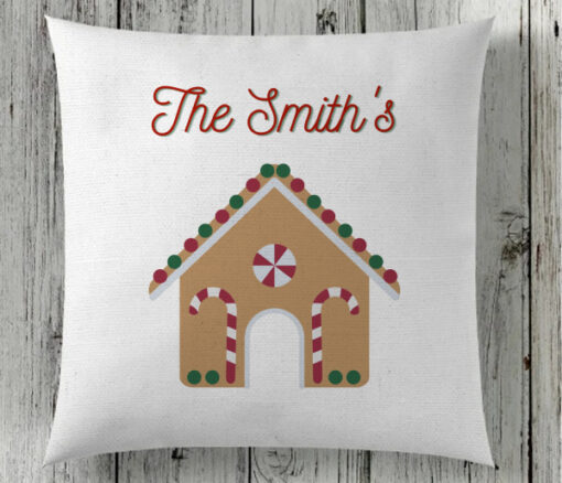 Personalised Name Gingerbread House Cushion - Personalised gift from Giftbag in Dubai, UAE