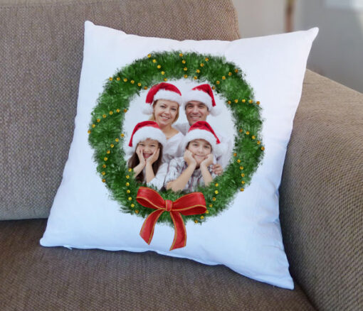 Personalised Photo Wreath Cushion in Dubai