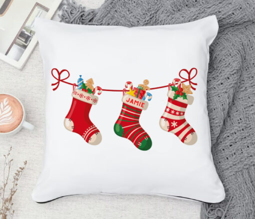 Personalised Name Xmas Stockings Cushion - Personalised gift from Giftbag in Dubai, UAE