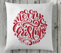 Cursive Merry Christmas Cushion