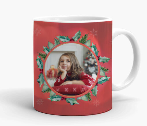 Personalised Photo Xmas Wreath Mug - Personalised gift from Giftbag in Dubai, UAE