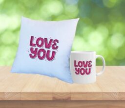 Love You Cushion & Mug Set