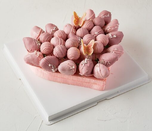 Pink and Purple Chocolate Strawberries Arrangement in Dubai