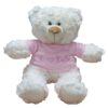 Cream Bear with trendy Pink Velour Hoodie "I Heart Dubai" Size 38cm - Embroidered