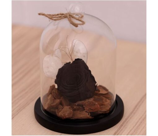 Black Forever Rose In Glass Dome in Dubai
