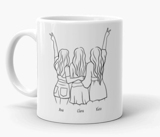 Personalised Names Trio Besties Mug in Dubai
