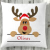 Personalized Reindeer Name Christmas Cushion