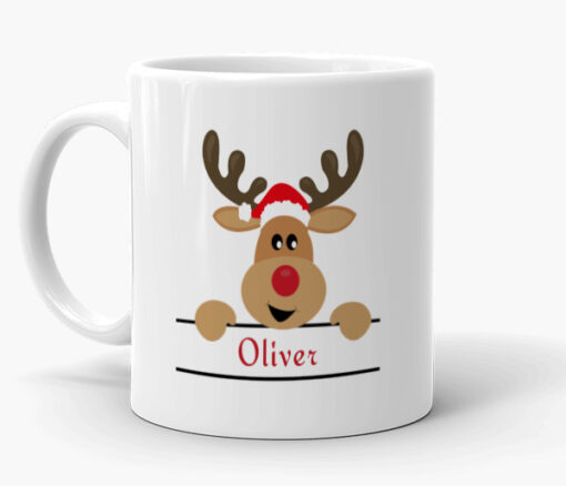 Personalized Name Christmas Reindeer Mug - Personalised gift from Giftbag in Dubai, UAE