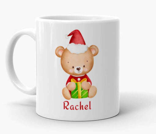 Personalized Name Christmas Teddy Mug - Personalised gift from Giftbag in Dubai, UAE