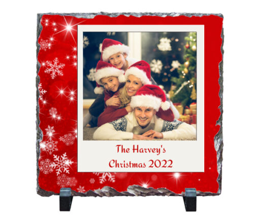 Personalized White Snowflake Family Photo and Name Stone - Personalised gift from Giftbag in Dubai, UAE