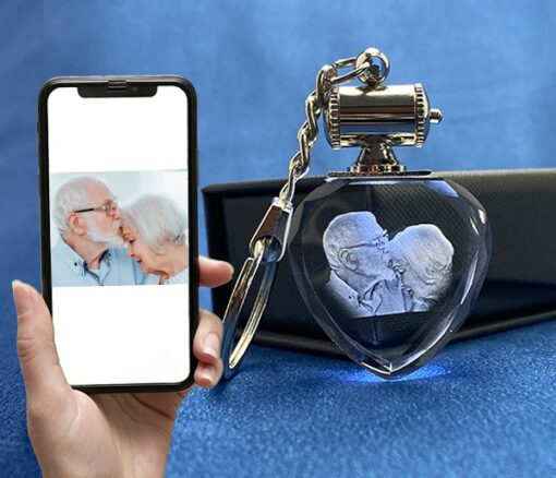 Heart Keychain Crystal Personalised - Personalised gift from Giftbag in Dubai, UAE