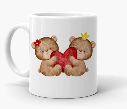 Personalized Couple Names Teddy Mug - Personalised gift from Giftbag in Dubai, UAE