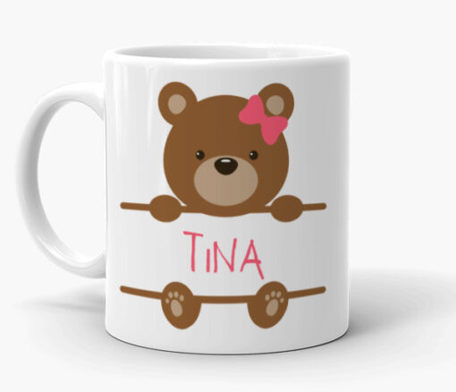 Personalized Name Teddy Girl Mug - Personalised gift from Giftbag in Dubai, UAE