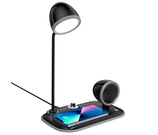 VEERE - @memorii 3 in 1 Wireless Charger Lamp with Speaker - Black