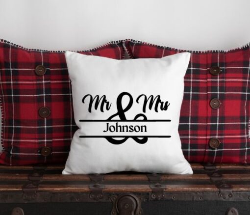 Personalized Mr&Mrs Name Cushion - Personalised gift from Giftbag in Dubai, UAE