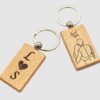 Personalised Love Initial Wooden Keychain