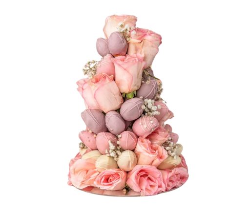 Chocolate Strawberries And Roses Tower in Dubai