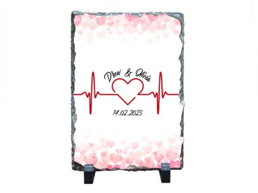 Personalised Heartbeat Couple Name Stone in Dubai