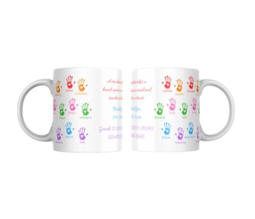 Teacher Mug with Handprints and Student Names in Dubai