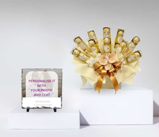 Ferrero Rocher Bouquet with Personalised Stone Print in Dubai