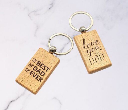 Best Dad Wooden Keychain - Personalised gift from Giftbag in Dubai, UAE