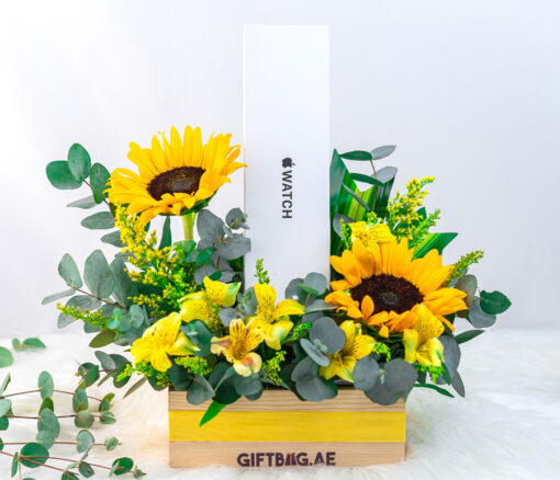 Apple Watch Series 11 with Sunflowers - Combo gift from Giftbag in Dubai, UAE