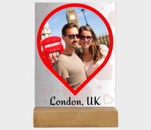 Location Pin Personalised Photo Acrylic Plaque - Personalised gift from Giftbag in Dubai, UAE