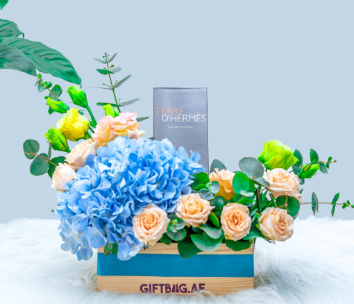 Terre D’Hermes with Cream & Blue Florals in Dubai