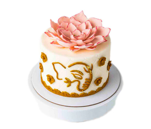 Ganpathi and Lotus Theme Cake in Dubai