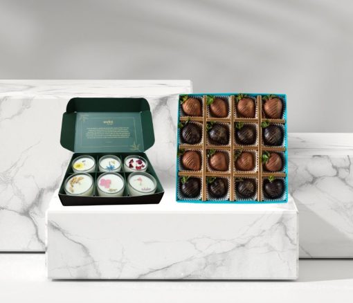 Strawberries and Candles Bundle - Combo gift from Giftbag in Dubai, UAE
