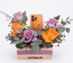 Apple iPhone 17 Pro Max with Orange & Purple Roses